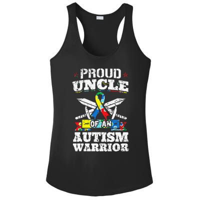 Proud Uncle Of An Autism Warrior Autistic Awareness Ribbon Ladies PosiCharge Competitor Racerback Tank