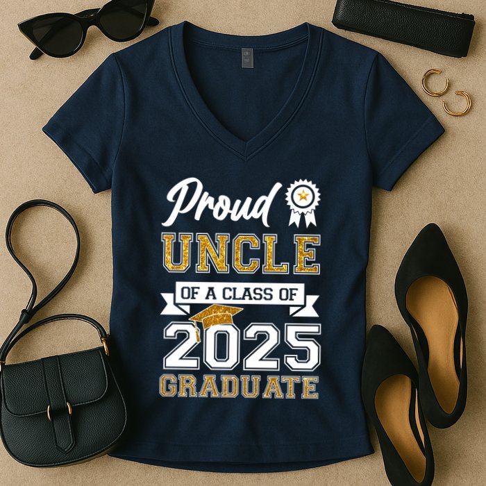 Proud Uncle Of A Class Of 2025 Graduate Women's V-Neck T-Shirt