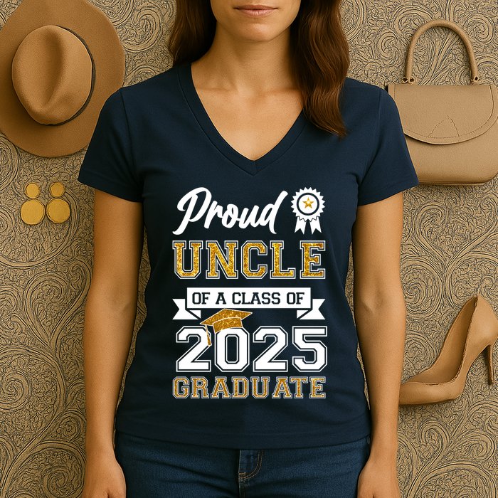 Proud Uncle Of A Class Of 2025 Graduate Women's V-Neck T-Shirt