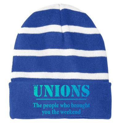 Pro Union Pride Funny Gift Striped Beanie with Solid Band