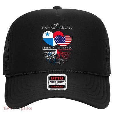Panama Usa Proud Of Both Countries Panamerican High Crown Mesh Back Trucker Hat