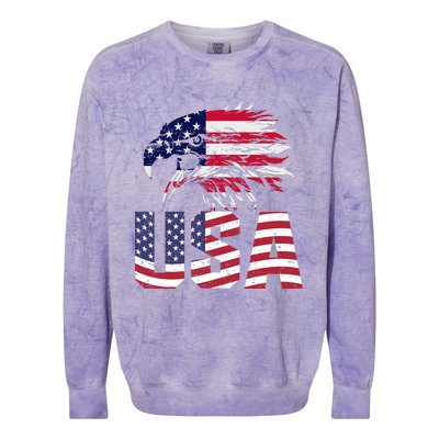 Patriotic USA Colorblast Crewneck Sweatshirt