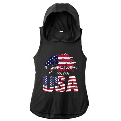 Patriotic USA Ladies PosiCharge Tri-Blend Wicking Draft Hoodie Tank