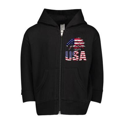 Patriotic USA Toddler Zip Fleece Hoodie