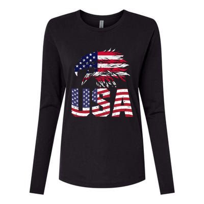 Patriotic USA Womens Cotton Relaxed Long Sleeve T-Shirt