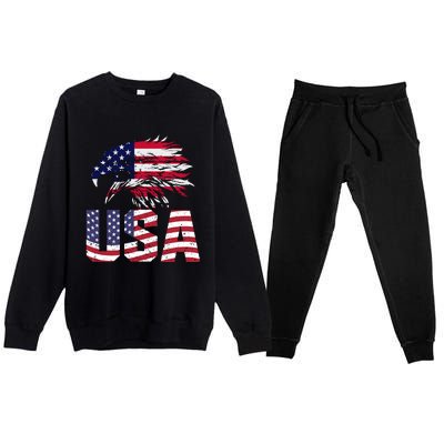 Patriotic USA Premium Crewneck Sweatsuit Set