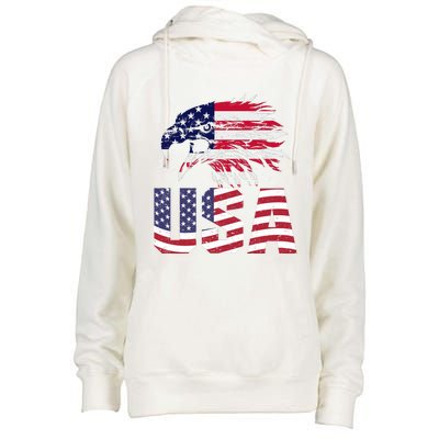 Patriotic USA Womens Funnel Neck Pullover Hood