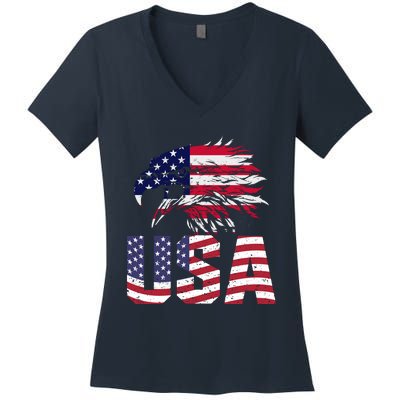 Patriotic USA Women's V-Neck T-Shirt