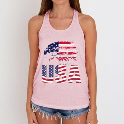 Patriotic USA Women's Knotted Racerback Tank