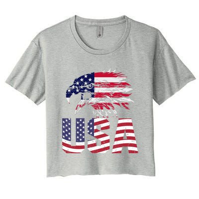 Patriotic USA Women's Crop Top Tee