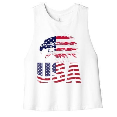 Patriotic USA Women's Racerback Cropped Tank