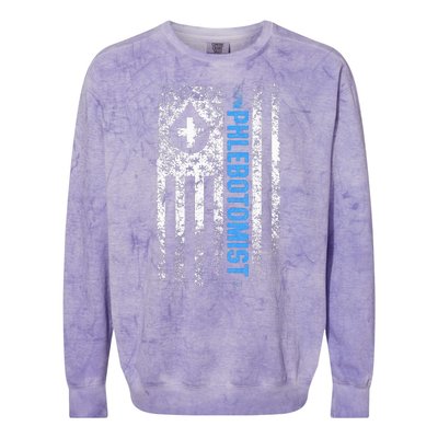 Phlebotomist Usa Phlebotomy Nurse Syringe Hospital Blood Colorblast Crewneck Sweatshirt