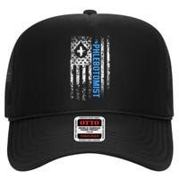 Phlebotomist Usa Phlebotomy Nurse Syringe Hospital Blood High Crown Mesh Back Trucker Hat