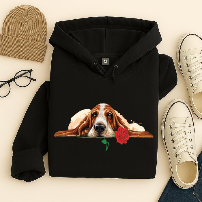 Puppy Love Red Rose Hoodie