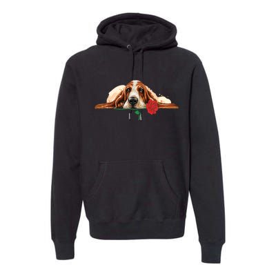 Puppy Love Red Rose Premium Hoodie