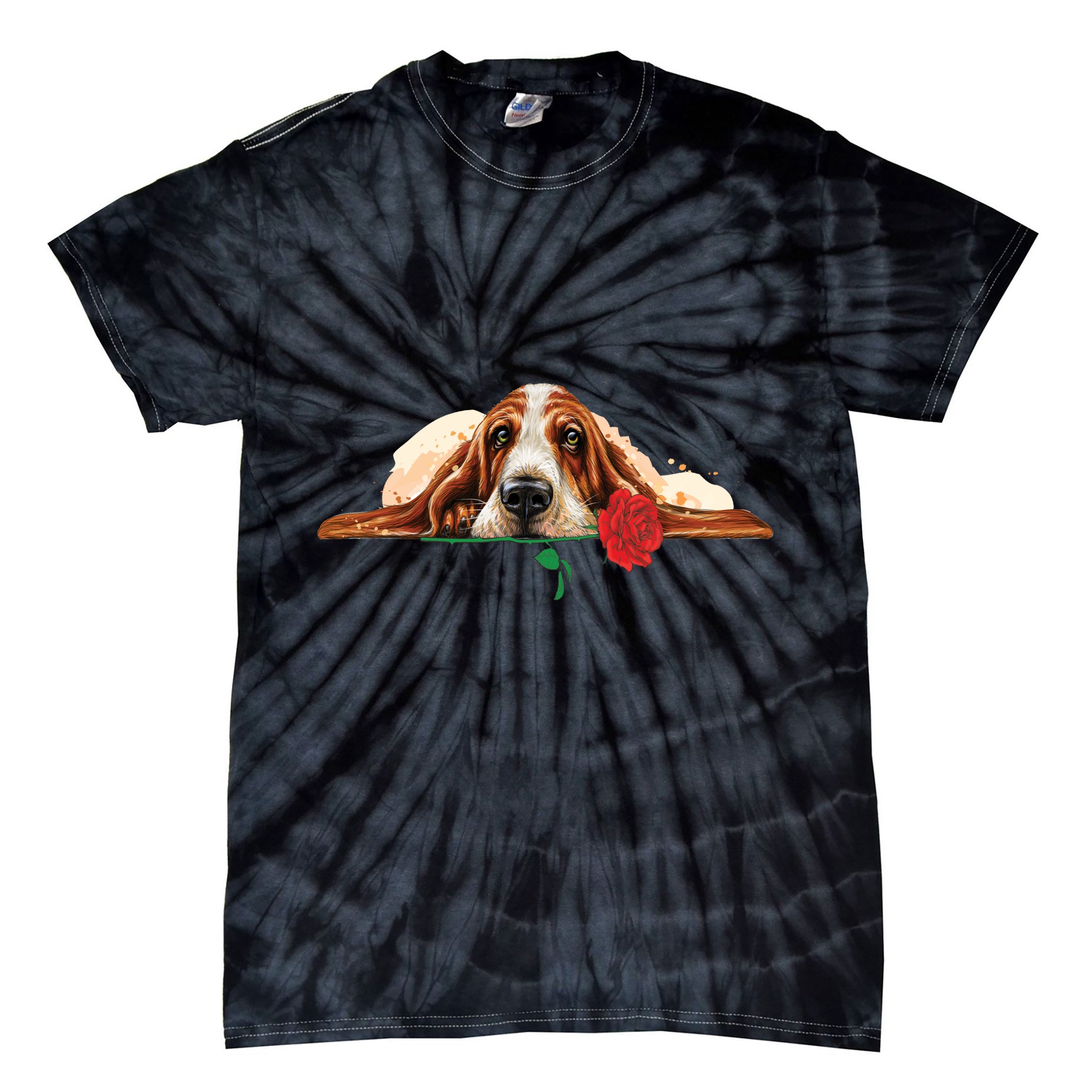 Puppy Love Red Rose Tie-Dye T-Shirt