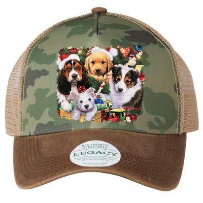 Puppy Surprise Christmas Scene Legacy Tie Dye Trucker Hat