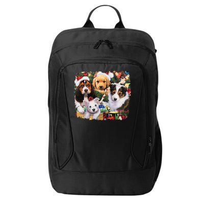 Puppy Surprise Christmas Scene City Backpack