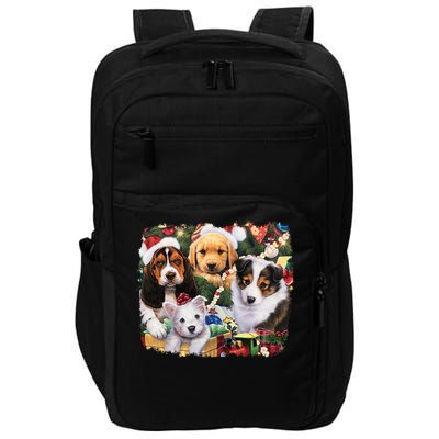 Puppy Surprise Christmas Scene Impact Tech Backpack