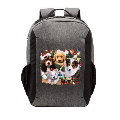 Puppy Surprise Christmas Scene Vector Backpack