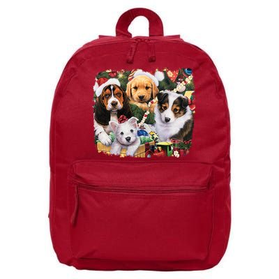 Puppy Surprise Christmas Scene 16 in Basic Backpack