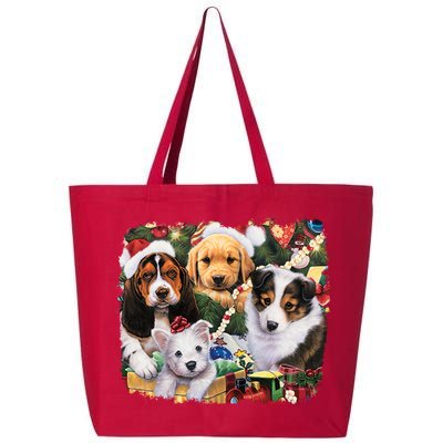 Puppy Surprise Christmas Scene 25L Jumbo Tote