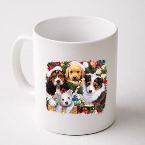 Puppy Surprise Christmas Scene Coffee Mug