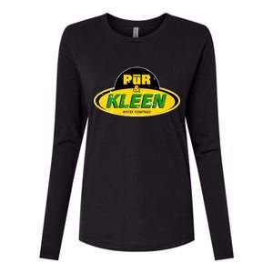 Pur & Kleen Water Company Logo Womens Cotton Relaxed Long Sleeve T-Shirt