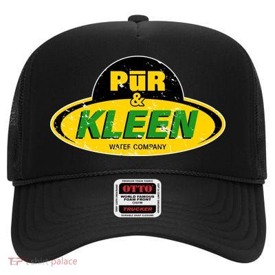 Pur & Kleen Water Company Logo High Crown Mesh Back Trucker Hat