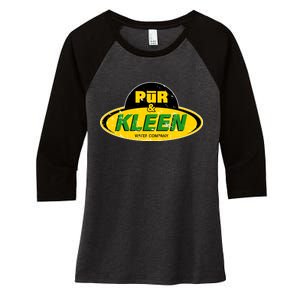 Pur & Kleen Water Company Logo Women's Tri-Blend 3/4-Sleeve Raglan Shirt