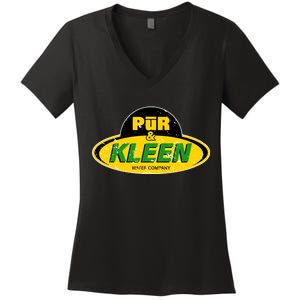 Pur & Kleen Water Company Logo Women's V-Neck T-Shirt