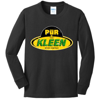 Pur & Kleen Water Company Logo Kids Long Sleeve Shirt