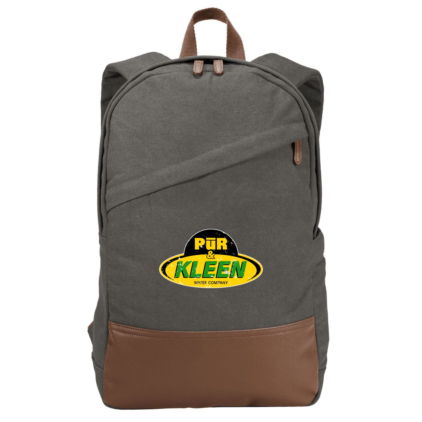 Pur & Kleen Water Company Logo Cotton Canvas Backpack