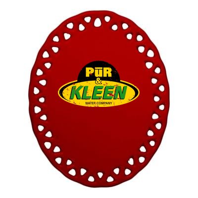 Pur & Kleen Water Company Logo Ceramic Oval Ornament