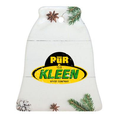 Pur & Kleen Water Company Logo Ceramic Bell Ornament