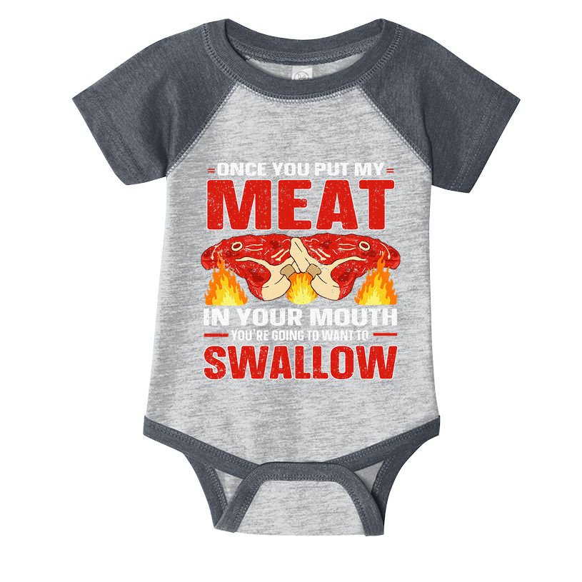 Once You Put Meat In Your Mouth You're Going Want To Swallow Infant Baby Jersey Bodysuit