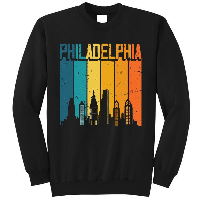 Philadelphia USA Retro Vintage Sunset Skyline Philadelphia Sweatshirt