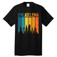 Philadelphia USA Retro Vintage Sunset Skyline Philadelphia Tall T-Shirt