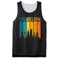 Philadelphia USA Retro Vintage Sunset Skyline Philadelphia Mesh Reversible Basketball Jersey Tank