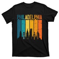 Philadelphia USA Retro Vintage Sunset Skyline Philadelphia T-Shirt