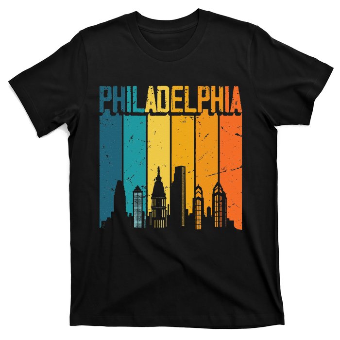 Philadelphia USA Retro Vintage Sunset Skyline Philadelphia T-Shirt