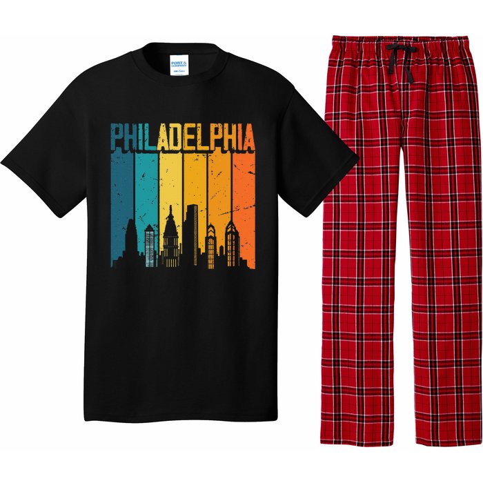 Philadelphia USA Retro Vintage Sunset Skyline Philadelphia Pajama Set