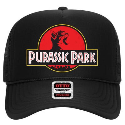 Purassic Park Cat High Crown Mesh Back Trucker Hat