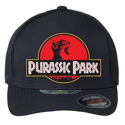 Purassic Park Cat Flexfit Unipanel Trucker Cap