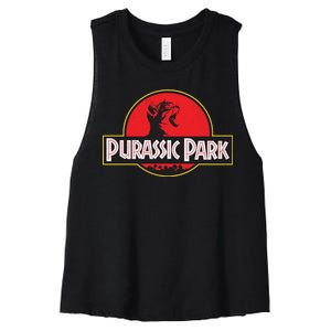 Purassic Park Cat Women's Racerback Cropped Tank