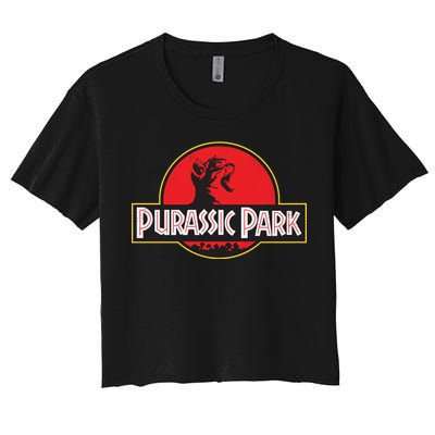 Purassic Park Cat Women's Crop Top Tee