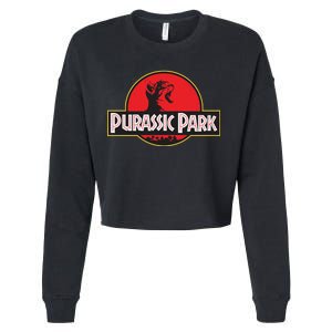 Purassic Park Cat Cropped Pullover Crew