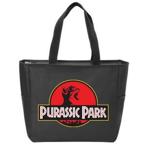 Purassic Park Cat Zip Tote Bag