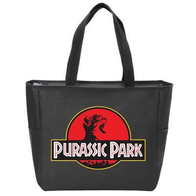 Purassic Park Cat Zip Tote Bag