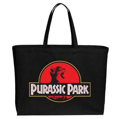 Purassic Park Cat Cotton Canvas Jumbo Tote